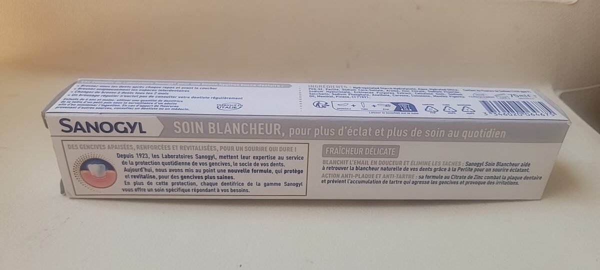 SANOGYL Soin Blancheur – Dantifris pou Dan Pi Blan ak Souf Fre (75 mL) - Image 2